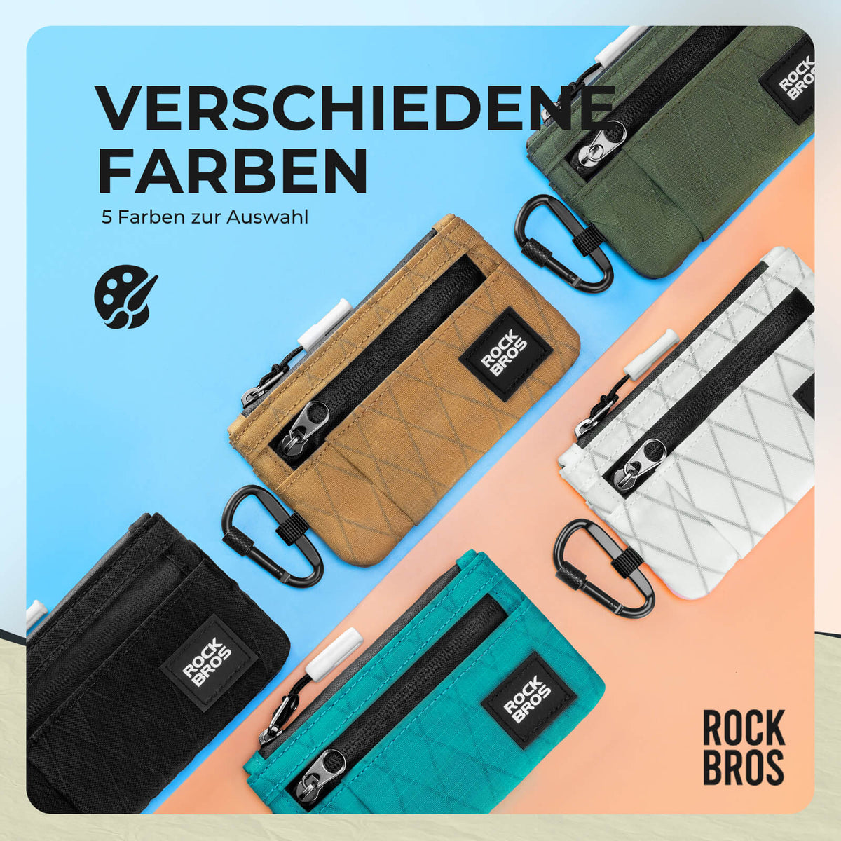 ROCKBROS Portemonnaie Geldbeutel Handytasche Tragbare mit Hängeschloss